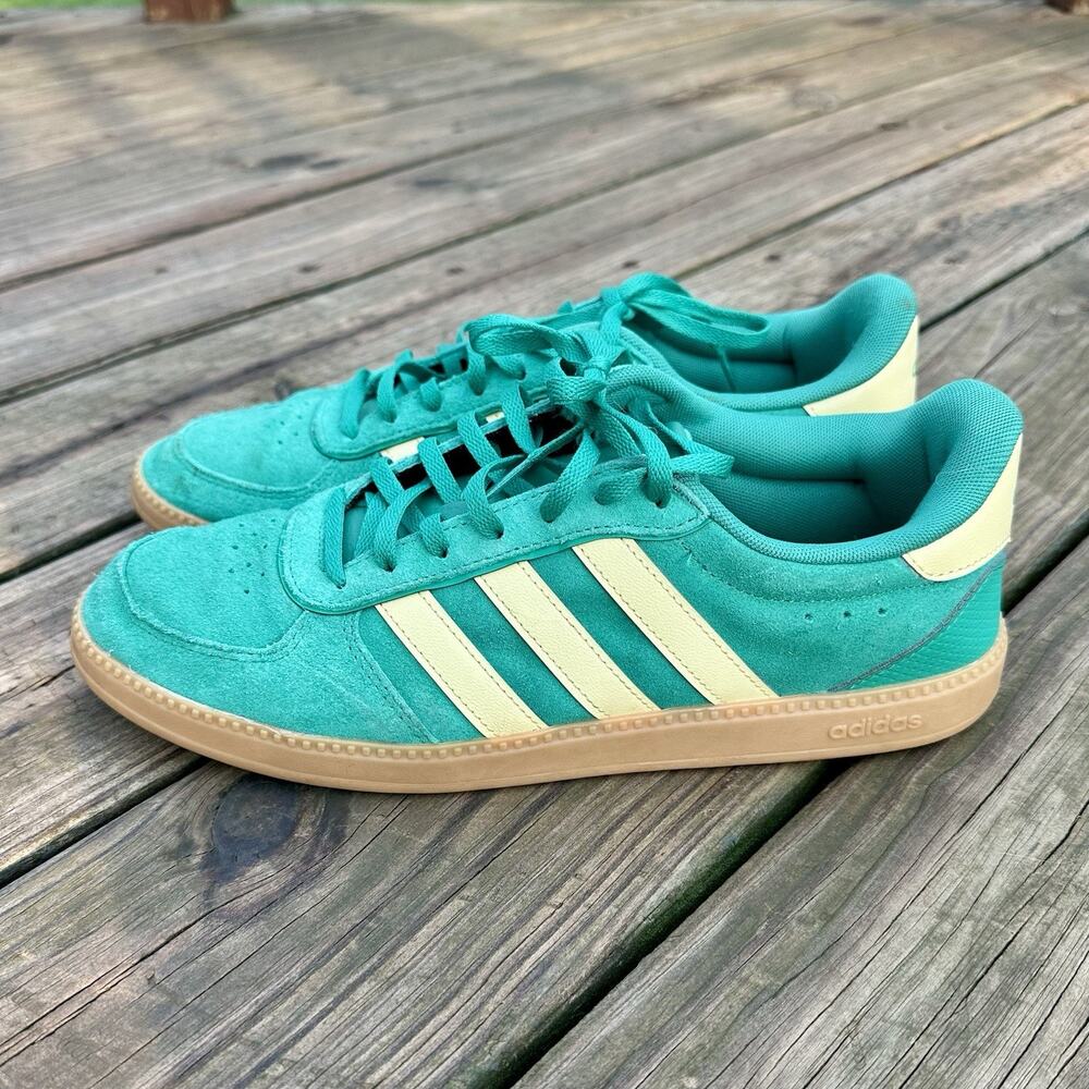 Adidas Breaknet Sleek Women Sz 10 Shoes Green Yellow Gum Bottom Sneakers JS5035
